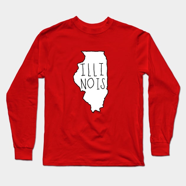 The State of Illinois - no color Long Sleeve T-Shirt by loudestkitten